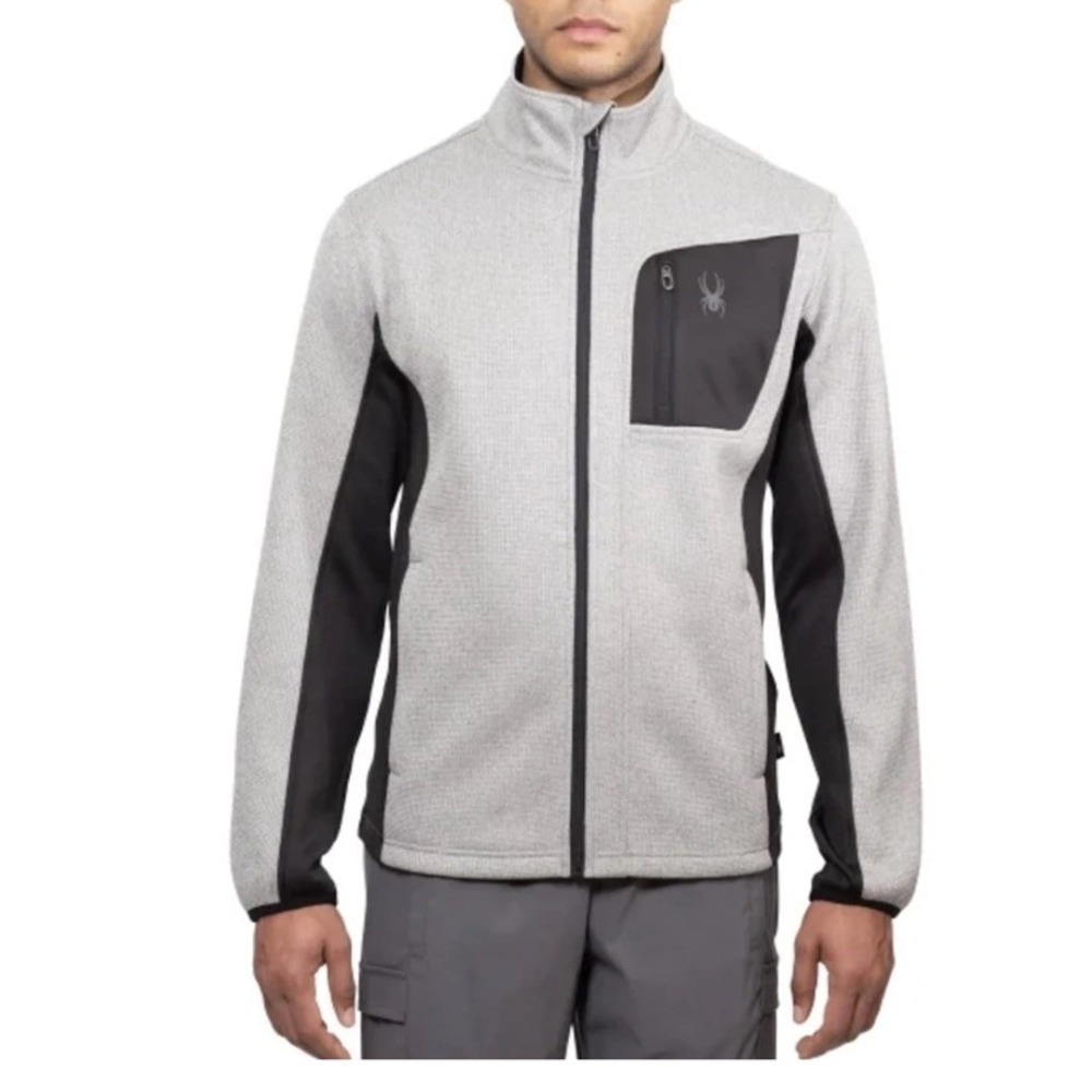 Spyder Men's Relaxed Fit Full Zip Jacket Gray Size M Super Comfortable New W/tag